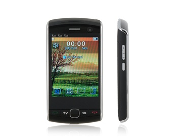 2.8" TFT Touch Screen Quad-band Three Sim Cards Three Standby Cell Phone with FM Camera TV Bluetooth (Black)
