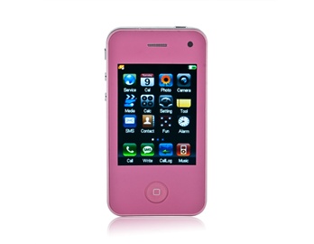 2.6" QVGA Touch Screen Quad-Band Triple SIM Cards Triple Standby Cell Phone with FM Bluetooth 4GB TF Card Support (Pink)