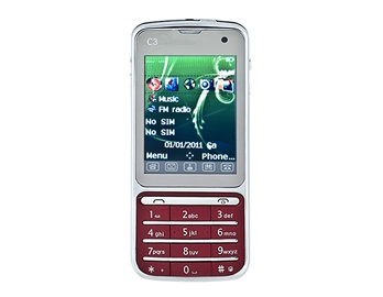 2.4" QVGA Touch Screen Quad Band Dual SIM Dual Standby Cell Phone with TV FM Jave Bluetooth  (Red)