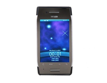 3.7" QVGA Touch Screen Quad-band Dual SIM Dual Standby Bar Phone with WIFI TV FM Bluetooth JAVA Camera Bluetooth 4GB TF Card Support (Silver)