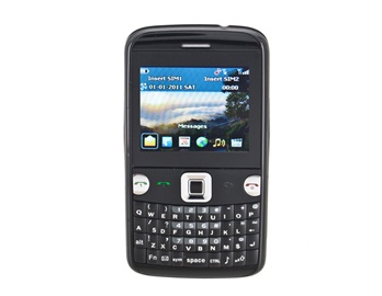 2.0" QVGA Screen Quad Band Dual SIM Dual Standby Cell Phone with TV FM Bluetooth 2GB TF Card Support (Black)