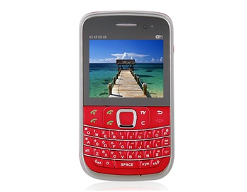 2.2" QVGA Screen Bar Phone with Bluetooth Wifi FM Flashlight Dual Cameras Four SIM and 4GB TF Card Support (Red)