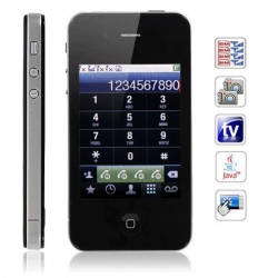 Quad Band Quad Cards with Analog TV Java Touch Screen Cell Phone (Black)