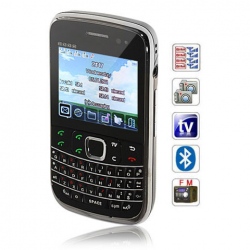 Quad Band Quad Cards Analog TV FM QWERTY keyboard Cell Phone(Black)
