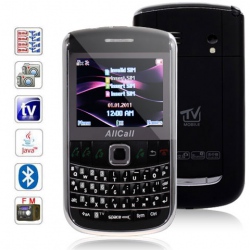 Quad Band Quad Cards with Analog TV Java QWERTY Keyboard Cell Phone(Black)