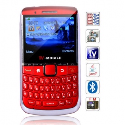 Quad Band Quad Cards With Analog TV Java SPY Camera QWERTY keyboard Cell Phone(Red)