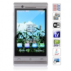 Quad Band Quad Cards with Wifi DVB-T Digital TV Analog TV Touch Screen Smart Phone (Silver)