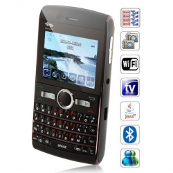 Quad Band Quad Cards with Wifi Analog TV Java FM QWERTY Keyboard Cell Phone(Black)