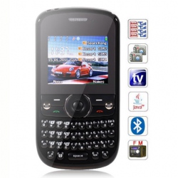 Quad Band Dual Cards With Analog TV Java QWERTY keyboard Cell Phone(Black)