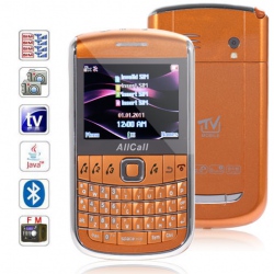 Quad Band Dual Cards with Analog TV Java QWRTY Keyboard Cell Phone(Orange)