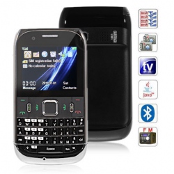 Dual Cards Quad Band With Analog TV Java QWERTY keyboard Cell Phone(Black)