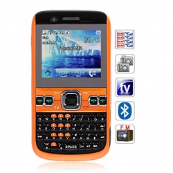 Quad Band Dual Cards With Analog TV QWERTY keyboard Cell Phone(Orange with Black)