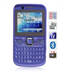 Quad Band Dual Cards With Analog TV QWERTY keyboard Cell Phone(Blue)