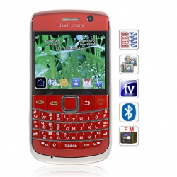 Quad Band Dual Cards With Analog TV FM QWERTY keyboard Cell Phone(Red)