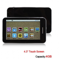Amanda99 4.3" Touch Screen 480*272 4GB MP4 Media Player with FM/ eBook/ E2C Dict/ TV-out/ TF Slot - Black (269)