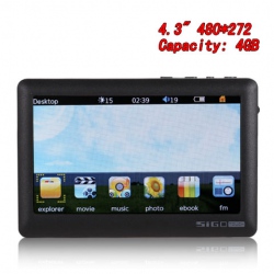 Amanda99 SIGO V100 4.3" 4GB 480*272 HD Portable MP4/5 Player Support TF Card Expansion - Black