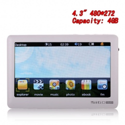 Amanda99 SIGO V101 4.3" 4GB 480*272 HD Portable MP4/5 Player Support TF Card Expansion - White)