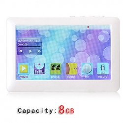 Amanda99 4.3" Touch Screen 8GB MP5 Player With FM/TV-OUt(White)
