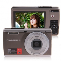 Amanda99 DC-E80 12MP 2.7-inch LCD HD Digital Camera with 8x Digital Zoom (Gray)
