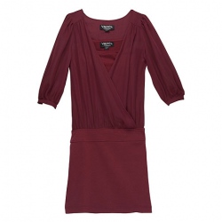 Amanda99 Fashion and Romance Chiffon Knit Dress (Claret-red)