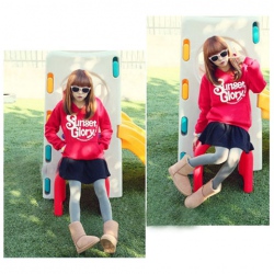 Amanda99 Cute and Warming Letter Printed Bright Candy Color Long Sleeves Cotton Hood Blouse For Women