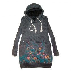 Amanda99 Warm Winter Stylish Front Pocket Design Colorful Painting Long Sleeve Hooded Sweater