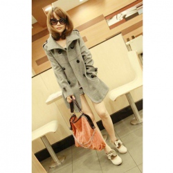 Amanda99 Elegant and Warm-Keeping Lapel Double-Breasted Long Sleeves Worsted Long Coat For Women