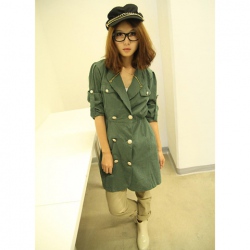 Amanda99 Fashion and Casual Style Double-breasted and Zipper Decorated Slim Dust Coat For Woman/Girl