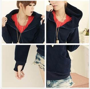 Amanda99 New Arrival Corean Fashion and Casual Style Long Sleeves Hooded Fleeces Coat For Females