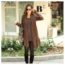 Amanda99 Slim Stereo Stripes Frills Screw Back Patterns Long Sleeves Coat For Women