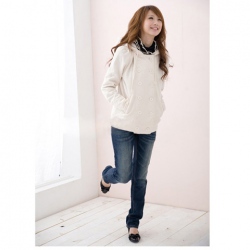 Amanda99 Concise V-neck Double-Breasted Long Sleeves CoatFor Women