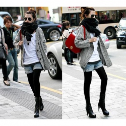 Amanda99 Warming Flax Pattern Single-Breasted Long Sleeves Coat For Women