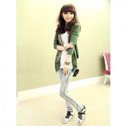 Amanda99 New Arrival Mix-Matched and High Quality Leopard Embellish Cardigan