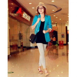 Amanda99 Sweety and Cute Candy Color Stripe Design Inside Coat For Female