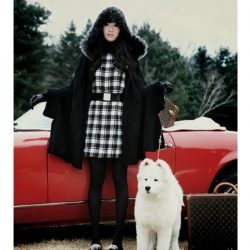 Amanda99 Comfortable and Leisure Shearling Bat-Wing Sleeves Woolen Yarn Hood Coat For Women