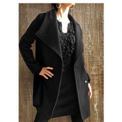 Amanda99 New Arrival Corean Lapel Long Pattern Wool Coat(With Belt)