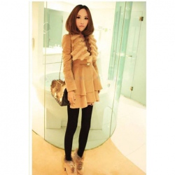 Amanda99 Elegant and Decent Special Collar Design and Nipped-Waist Coat (Long Style)