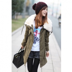 Amanda99 Top Quality Warm Winter Huge Collar Cotton Wadded Long Sleeve Coat