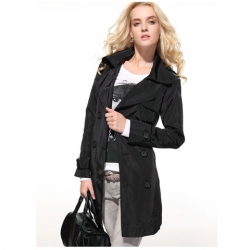 Amanda99 Korean Fashion and Classical Style Double-breasted Design Slim Dust Coat For Female