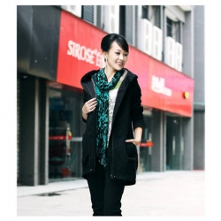 Amanda99 New Arrival Corean Fashion and Casual Style Slim Meduim Pattern Hooded Dust Coat For Female