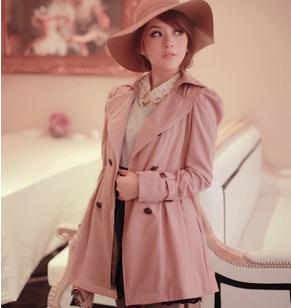 Amanda99 New Arrival Corean Slim and Casual Style Long Pattern Lapel Design Dust Coat For Female