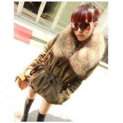 Amanda99 Cool Rough Selvedge Dismountable Drawing Letter Printed Khaki Long Sleeves Coat For Women