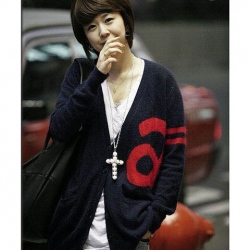 Amanda99 High-Class Letter A Patterns Deep V-Neck Long Sleeves Wool Blended Coat For Women