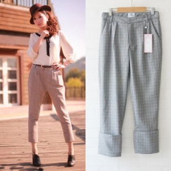 Amanda99 New Arrival Fashionable Style Blend Yarn Trousers