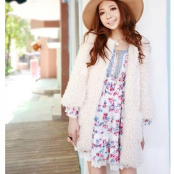 Amanda99 Elegant and Concise Double-Pocket Design Long Sleeves Coat For Women