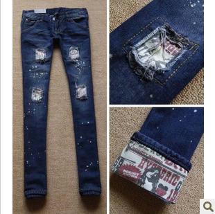 Amanda99 New Arrival Hot Sale Corean Wear Style Stick Pattern Decorated Low Waist Pants