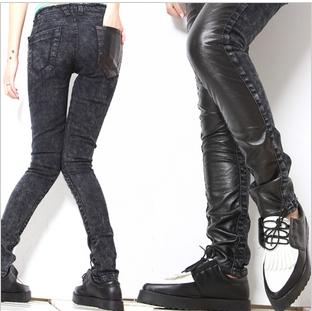 Amanda99 Fashion Style High Quality Zippers Decorated Snowflake Pencil Pants