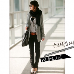 Amanda99 Hot Sale Decent and Laconic Turndown Collar Coat (Middle/Long Style)