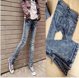 Amanda99 New Arrival Hot Sale Corean Double-zipper Decorated Low Waist Pants