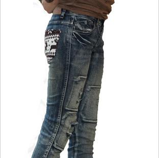 Amanda99 New Arrival Hot Sale Corean Wear Style Collage Pattern Decorated Low Waist Pants